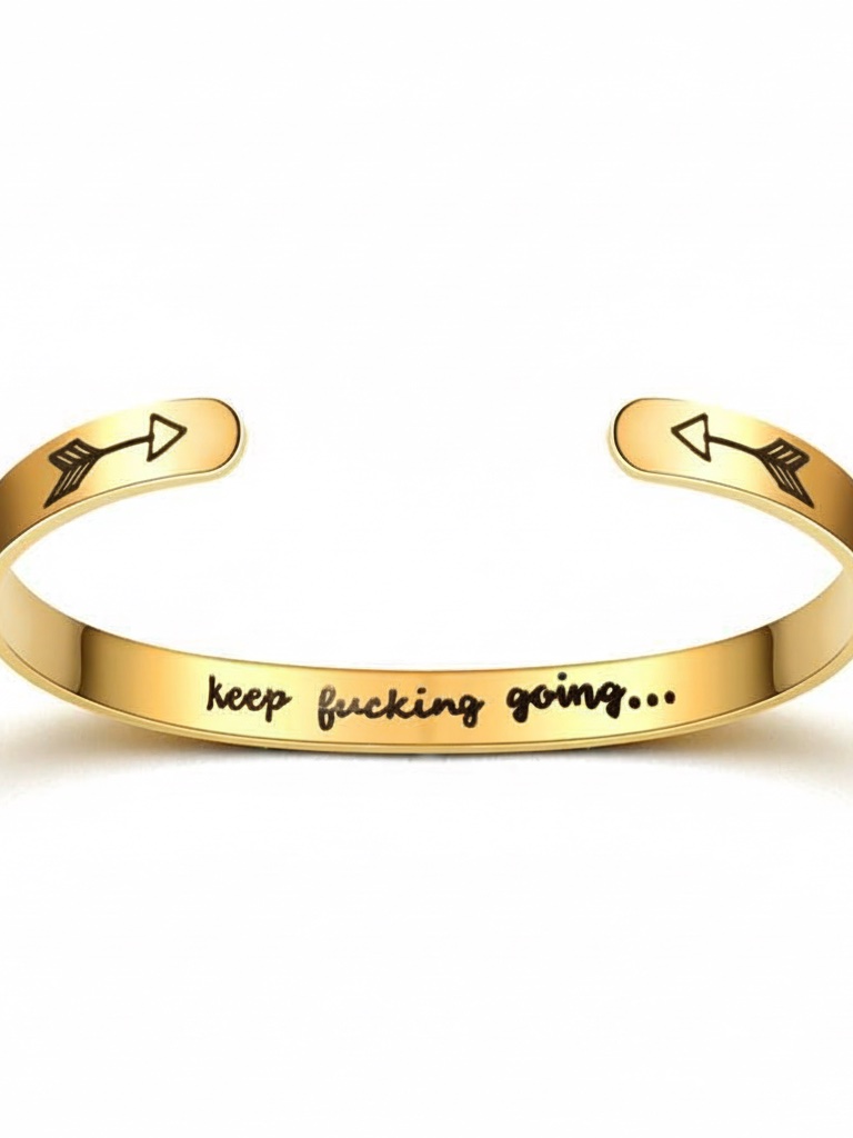 Stainless Steel Gold Cuff Bracelet Unisex Adult